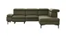Ecksofa Felipa - 2,5-Sitzer mit Ecke rechts inkl. Armlehne verstellbar und Rückenlehne/Sitztiefe verstellbar (motorisch), Leder, Olive