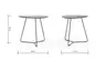 Ecktisch Fano - LBH ca. 59x50x50 cm, HPL Laminat, Grau