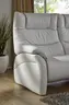 Trapezsofa EM Aarhus - mit Cumulyfunktion elektrisch inkl. ausklappbarer mittl. Rücken, Leder, Silbergrau