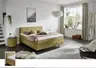Boxspringbett - Liegefläche ca. 180x200 cm, Stoff, Curry