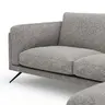 Ecksofa Valdemoro - 2,5-Sitzer mit Longchair rechts inkl. Rückenlehne verstellbar, Stoff, Grau