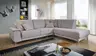 Ecksofa - 2-Sitzer mit Ecke rechts, Stoff, Beige