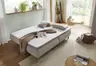Querschläfer EM Korsika - 2-Sitzer mit Schlaffunktion inkl. Bettkasten, Stoff, Beige