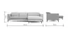Ecksofa Rafaela 2.0 - 2,5-Sitzer mit Longchair rechts inkl. Kopfteilverstellung, Leder, Champagner