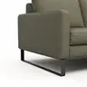 Sofa Enna - 2,5-Sitzer, Armlehne A, Leder, Olive, Kufe, Schwarz
