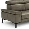 Ecksofa Hudson - 2,5-Sitzer mit Ecke rechts, inkl. Kopfteil verstellbar, Leder, Braungrün