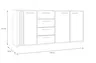Sideboard FLORISS- Schwarz, Eiche Dekor