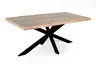 Esstisch - LB ca. 220x100 cm, Mango massiv, Baumkante, Schwarz