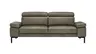 Sofa Hudson - 3-Sitzer, inkl. Kopfteil verstellbar, Leder, Braungrün