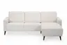 Ecksofa - 2,5-Sitzer mit Longchair rechts, Stoff, Creme