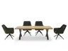 Esstisch - LB ca. 240x100 cm, Eiche massiv geölt, Baumkante, Schwarz
