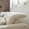 Ecksofa EM Miramar - Longchair links mit 3-Sitzer, Kopfteil/Sitztiefe verstellbar, Stoff, beige