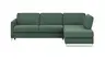 Ecksofa Nuoro - 2-Sitzer mit Longchair rechts inkl. Schlaffunktion und Bettkasten, Stoff, Dunkelgrün