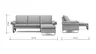 Ecksofa Tenero - 2-Sitzer mit Longchair rechts, Stoff, Helles Rosa