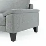 Ecksofa Oviedo - Ecke links mit 2,5-Sitzer inkl. Drehsitz, Stoff, Hellgrau