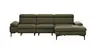 Ecksofa Felipa - 2,5-Sitzer mit Longchair rechts inkl. Armlehne verstellbar und Rückenlehne/Sitztiefe verstellbar (motorisch), Leder, Olive