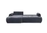 Ecksofa - Longchair links mit 2-Sitzer, Stoff, Dunkelblau