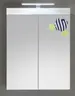 Spiegelschrank - B ca. 60 cm, Weiß, Weiß Hochglanz, Spiegel