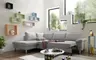 Ecksofa COOL - Ecke links mit 2,5-Sitzer, Querschläfer, Stoff, Hellgrau