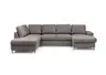 Wohnlandschaft - Ecke links mit 2-Sitzer und Longchair rechts, Stoff, Mocca