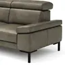 Ecksofa Hudson - Ecke links mit 2,5-Sitzer inkl. Kopfteil verstellbar, Leder, Braungrün