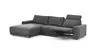Ecksofa Balok - Longchair groß links mit 2,5-Sitzer, inkl. Relaxfunktion (motorisch) und Kopfstütze, Stoff, Anthrazit