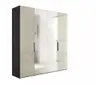 Drehtürenschrank - B ca. 200 cm, Sandglas, Spiegel, Dekor Anthrazit