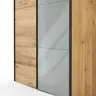 Schwebetürenschrank Colorado - B. ca. 257 cm, Eiche, Glas Graugrün
