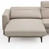 Ecksofa Rafaela 2.0 - Longchair mit 2,5-Sitzer rechts inkl. Sitzvorzug, Kopteilverstellung motorisch und Relaxfunktion motorisch im Longchair, Leder, Champagner
