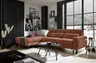 Ecksofa CALM MOVE 2.0 - Longchair links mit 2,5-Sitzer, Schlaffunktion, Feincord, Rost
