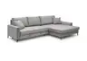 Ecksofa - 3-Sitzer mit Longchair rechts, Schlaffunktion, Stoff, Eisengrau