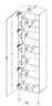 Garderobenschrank - B ca. 55 cm, Riva Eiche Nachbildung, Spiegel