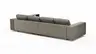 Ecksofa Aprino 1 - 2,5-Sitzer mit Longchair rechts, Leder, Grau
