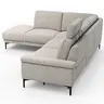 Ecksofa Matero - Ecke mit 2-Sitzer rechts inkl. Relaxfunktion motorisch und Sitzvorzug, Stoff, Hellgrau