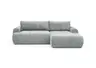 Ecksofa - 2-Sitzer mit Longchair rechts, Stoff, Aqua
