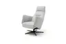 Relaxsessel Rufus - inkl. Relaxfunktion, Leder, Hellgrau