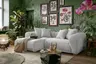 Ecksofa - Longchair links mit 2-Sitzer, Stoff,Creme