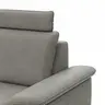 Ecksofa Tulsa KS - 1,5-Sitzer mit Anstellhocker aufklappbar links, Spitzecke und 2,5-Sitzer rechts, inkl. Kopfstütze, AL verstellbar und Schlaffunktion, Leder, Graubeige