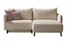 Ecksofa - Schlaffunktion mit Bettkasten, Stoff, Natur