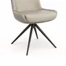 Stuhl Mis - Leder, Graubraun, Gestell, Schwarz