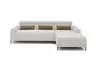 Ecksofa - 2-Sitzer mit Longchair rechts, Sitztiefe verstellbar motorisch/Kopfteil verstellbar, Stoff, Sand