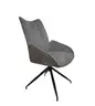 Stuhl MAUREEN - drehbar, Stoff, Grau, Braun
