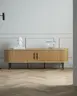 TV-Lowboard - B ca. 180 cm, Eiche Furnier, Natur
