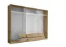 Drehtürenschrank- B ca. 271 cm, Eiche Dekor, Spiegel
