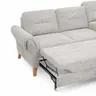 Ecksofa Almyra - 2,5-Sitzer mit Ottomane rechts, inkl. Schlaffunktion und Bettkasten, Stoff, Silbergrau