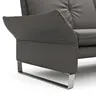 Sofa Tenero - 3-Sitzer inkl. Armlehne verstellbar, Leder, Anthrazit