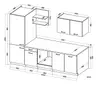 Küchenblock- ohne E-Geräte, B ca. 270 cm, Eiche Dekor, Weiß, Matt