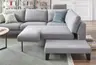 Ecksofa Oviedo - Ecke links mit 2,5-Sitzer inkl. Drehsitz, Stoff, Grau