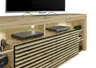 TV-Lowboard - mit Beleuchtung, B ca. 179 cm, Artisan Eiche Nachbildung, Schwarz