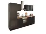 Küchenblock- ohne E-Geräte, B ca. 280 cm, Schwarz, Matt
